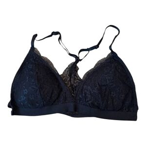 Black Lace Wireless Bra with Adjustable Straps